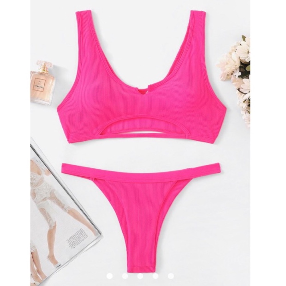 Neon pink bikini